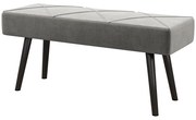 HOMCOM Danca Depozitare, Velvet Tapițat, cu Picioare de Oțel, pentru Dormitor, Living, Sufragerie, Hol, 100x36x45 cm, Gri | Aosom Romania