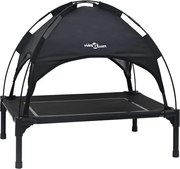 vidaXL Pat pentru câini Manual Negru 63 x 49,5 x 60 cm Oțel