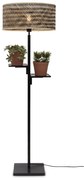 Lampadar eco din bambus cu polita Java black/50x22, bl/nat
