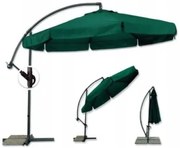 Umbrelă pliabilă verde pentru grădină 350cm