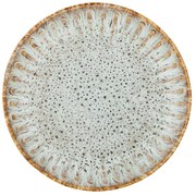 Farfurie albastră/bej pentru servire din gresie ø 17 cm Fleur – Bloomingville