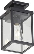 Plafonieră modernă de exterior neagră cu senzor de mișcare și crepuscular IP44 - Rotterdam