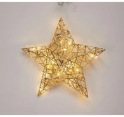 Stea luminoasă de Crăciun Champagne, 30 x 30 cm,20 micro LED, cu baterii