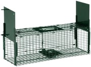 Outsunny Cusca Capcana pentru Animale Vii Mici cu Usa Dubla si Maner , 60x18x20cm, Verde Inchis | Aosom Romania