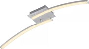 Plafonieră LED 2x 6W, 230V, 3000K, crom mat