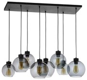 Lustră pe cablu CUBUS 8xE27/60W/230V neagră