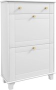 HOMCOM Dulap Pantofi Slim cu 2 Uși, Sertar, Rafturi Reglabile, 8 Perechi, MDF, PAL, 60 x 23,5 x 98,5 cm, Alb | Aosom Romania