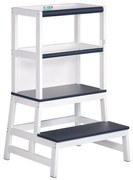 Turn de învățare PLAY din pin, 93x56x49, albă/antracit Spielwerk