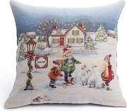 decoDoma Față de pernuță tip goblen CRĂCIUN ALB 45 x 45 cm