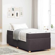 vidaXL Cadru de pat cu saltea Maro închis 90 x 190 cm țesătură