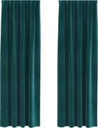 vidaXL Perdele opace 2 pcs Verde închis 140 x 260 cm Catifea