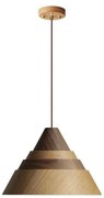 Pendul din lemn pe cablu 1xE27/60W/230V Ø 33 cm lemn masiv/stejar/nuc/lemn de cauciuc