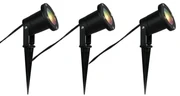Set de 3 spoturi inteligente de grădină negre, inclusiv cablu și ștecher 230cm IP65 - Basic