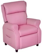HOMCOM Kindersofa Kindercouch Kindersessel Sessel Liegesofa reglabil cu suport pentru picioare pentru copii între 3-5 ani băieți și fete Roz 58 x 53 x 70 cm | Aosom Romania