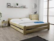 Pat Emily 140x200 cm, pin Saltele: Cu saltele Deluxe 10 cm, Somiera pat: Cu lamele drepte