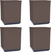 vidaXL Jardiniere, 4 buc., maro, 30x30x37 cm, polipropilenă