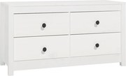 vidaXL Dulap lateral, alb, 100x40x54 cm, lemn masiv de pin