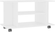 vidaXL Comodă TV cu roți, alb, 80x40x45 cm, lemn prelucrat