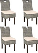 vidaXL Scaun de bucătărie 4 buc. din ratan Kubu și lemn de mango