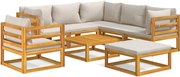 vidaXL Set mobilier grădină cu perne gri deschis, 8 piese, lemn masiv