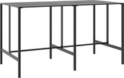 vidaXL Masă de bar, negru, 200x100x110 cm, oțel vopsit electrostatic