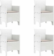 vidaXL Scaun pentru Grădină 4 pcs Alb Dimensiune: 53 x 49 x 85 cm