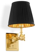 Aplica de perete up or down, finisaj auriu lucios, abajur negru, Wentworth 107174 HZ