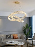 Lustra LED Tip Pendul Ruwayda One, Cu Telecomanda, 3 Tipuri De Lumina, Inaltime Reglabila, 116W, Auriu