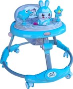 Premergator reglabil in 6 trepte de inaltime NOVOKIDS™ Happy Bunny, Cu melodii si lumini, Pliabil, Max 20 kg, Roti silentioase, Model Iepuras,