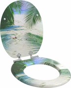 vidaXL Capac de toaletă cu închidere lentă Verde 44 x 38 cm Placă MDF