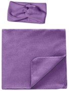 Set paturica si bentita din bumbac pentru nou-nascut Kidizi, Purple