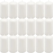 Set de lumânări pilon, 11,5 cm, Ø 6 cm, alb, 18 buc.