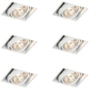 Set de 6 spoturi încastrate albe GU10 AR70 fără ramă - Oneon
