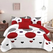 Lenjerie de pat 2 persoane, bumbac finet, 6 piese, 2 fete, SP564