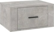 vidaXL Noptieră de perete, gri beton, 50x36x25 cm