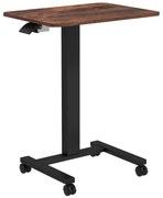 Vinsetto Masa în Picioare Masa în Picioare, Măsuță pentru Laptop, ajustabilă în înălțime, 4 role, 65 cm x 48 cm x 108 cm, Maro Rustic | Aosom Romania