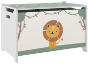 AIYAPLAY Cutie pentru Jucării cu Capac, Balamale de Siguranță și Mânere Adâncite, Organizator pentru Depozitarea Jucăriilor pentru Copii, Camera de Zi, Camera de Joacă, Verde | Aosom Romania
