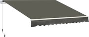 Outsunny Copertină Pliabilă pentru Exterior, Copertină Tip Roll-Up cu Deschidere Manivelă, 350x250 cm, Gri | Aosom Romania