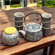 Set ceai MYSTIC TEA ,   Ceainic 200 ml, 6 cupe si recipient pentru ceai, din portelan