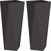 vidaXL Jardinieră 2 pcs Negru 30 x 30 x 75 cm Oțel