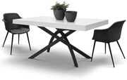 MASA CLEO EXTENSIBILA CU PICIOR METALIC - ALB FRASIN - 140 cm / 90 / h 77