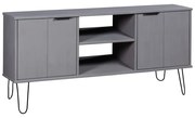 vidaXL Comodă TV New York, gri, lemn masiv de pin