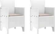 vidaXL Scaun pentru Grădină 2 pcs Alb Dimensiune: 53 x 49 x 85 cm
