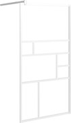 vidaXL Perete pentru cabină de duș walk-in, alb, 115x195cm, sticlă ESG