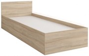 Pat de o persoană 90 cm Oleg III (Alb + stejar sonoma) (cu sp. depozitare). 1071615
