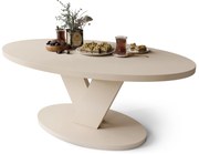 Mazzoni LOVA Bej (Șampanie) - MĂSUȚĂ OVALĂ 110x60 cm MĂSUȚĂ DE CAFEA MODERNĂ