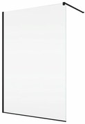 Paravan dus sticla walk-in 80x200 cm cu cadru metalic negru Sanswiss Easy 800x2000 mm, Negru mat