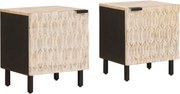vidaXL Dulap de noapte 2 pcs Alb 40 x 33 x 46 cm Lemn de mango solid