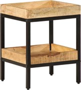 vidaXL Masă laterală cu raft Maro 35 x 35 x 45 cm Lemn de mango solid