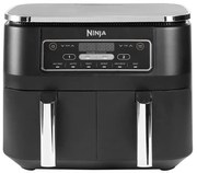 Friteuza cu aer cald Ninja AF300EU, 2470W, 7.6 L, 6 programe, 2 zone de gatit independent, Negru